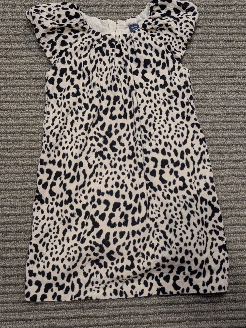 Gap Kids Cream Leopard Print Flutter Sleeve Dress